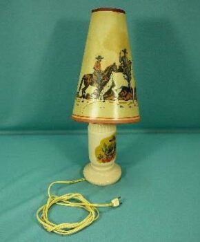 Aladdin Hopalong Cassidy Cowboy Table Lamp 1950’s