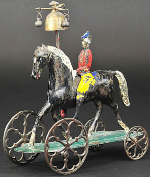 Althof Bergmann Horse With Rider Bell Toy