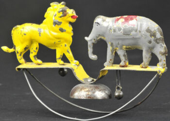 Althof Bergmann Elephant and Lion Bell Toy