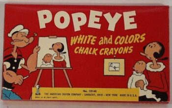 American Crayon Co. Set of Popeye Crayons 1940’s