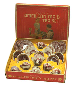 Little American Maid Interior Panel Akro Agate 21-piece tea Set