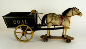 American Toy Horse Pulling Coal Cart