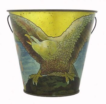 Amsco Five Children and Eagle at the Beach Sand Pail