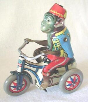 Arnold Monkey Tricycle Tin Windup