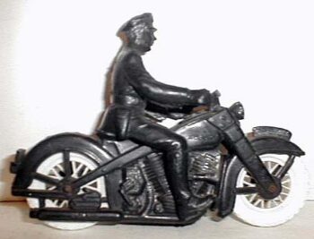 Auburn Rubber Toy Motorcycle Cop