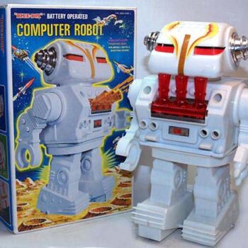 Blue-Box Computer Robot Space Toy