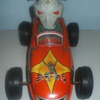 Bullmark Mirror Man Toy Race Car Ultraman Series Windup Tin