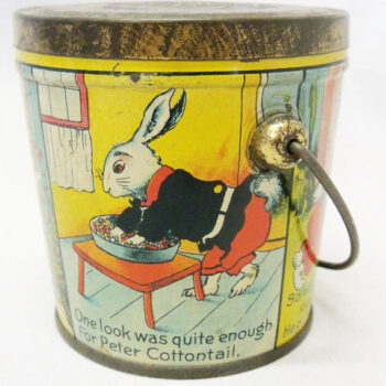 Canco Peter Cottontail  Lovell Covel Candy Container Rabbit Tin