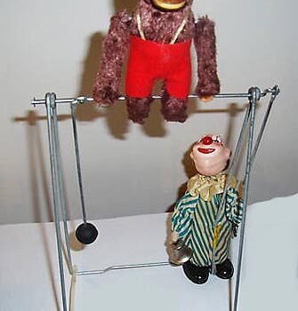 Dingling Bros. Circus Clown & Monkey Acrobat
