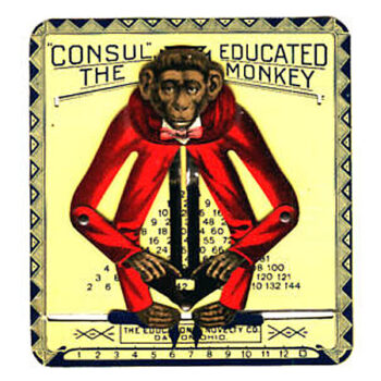 Educational Novelty Co. Monkey Calculator Tin Toy 1918