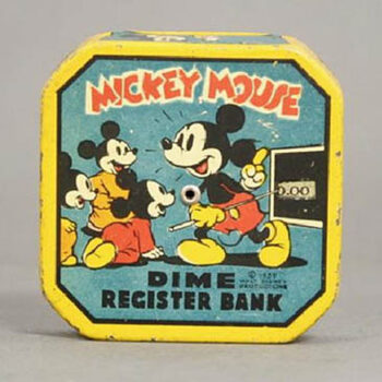 Walt Disney Productions Mickey Mouse Dime Register Bank