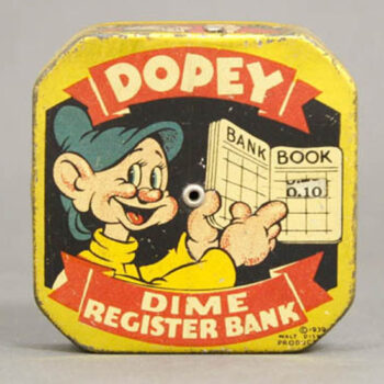 Walt Disney Productions Dopey Dime Register Bank