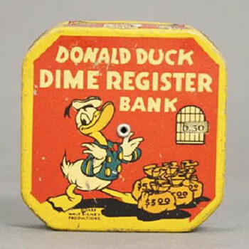 Walt Disney Productions Donald Duck Dime Register Bank