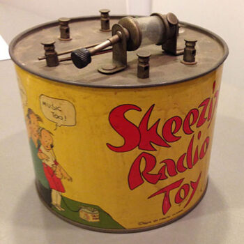 American Can Co. Frank O King 1924 Skeezix Crystal Radio Toy