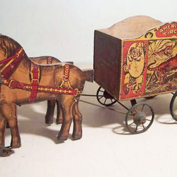 M. Gropper and Sons American Circus Horse and Wagon Pull Toy