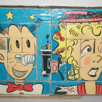 Gaston Blondie and Dagwood Interchangeable Picture Blocks 1951