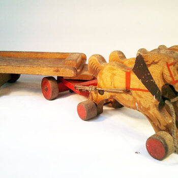 Gecevo Pull along Horse & Cart Wooden Toy