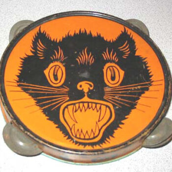 Chein & Co. Vampire Cat Halloween Tambourine