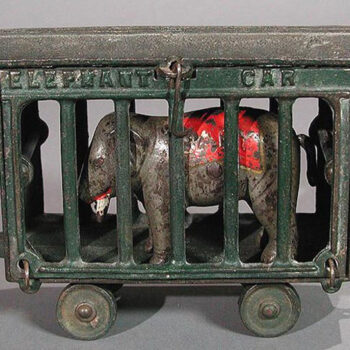 Ives Circus Cage with Baby Elephant Rail Car