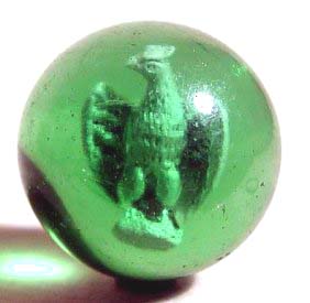 Green Glass Eagle Sulphide Marble