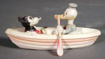 Donald Duck and Mickey Mouse in a Boat