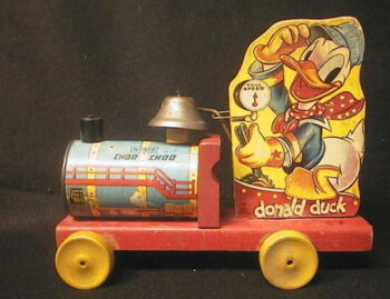 Fisher Price Disney Donald Duck Choo Choo Wooden Pull Toy No. 450