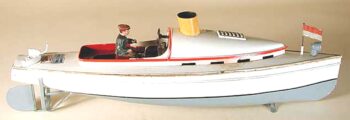 Bing Race Boat Live Steam Tin Toy