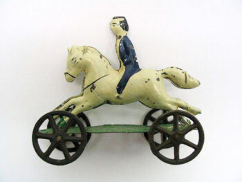 Horse and Rider on Platform with Wheels Toy