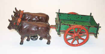 Yoked Ox Cart Toy Pat. 1883