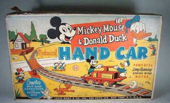 Marx Mickey Mouse & Donald Duck Handcar