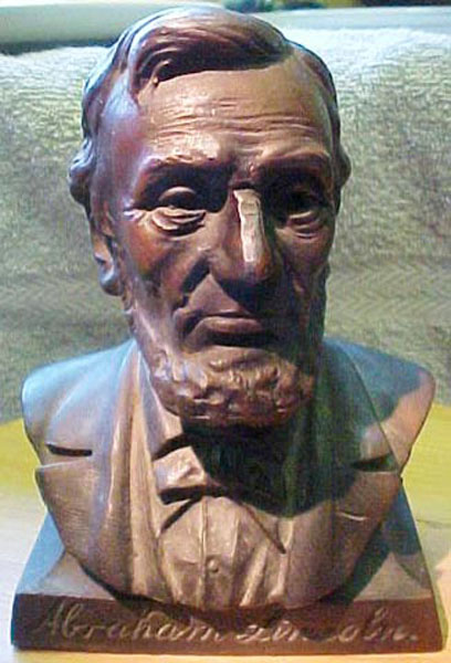 A. C. Rehberger Co. Abraham Lincoln Bronze Bust Bank