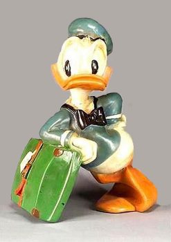 Donald Duck Figure with a Suitcase