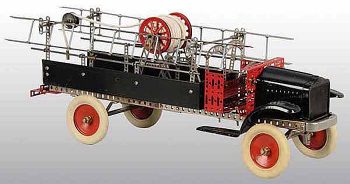 Tru Mode Erector White Ladder Fire Truck Toy No. 7 1/2
