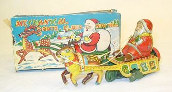 Elvin Mechanical Santa Claus with Bell Tin windup