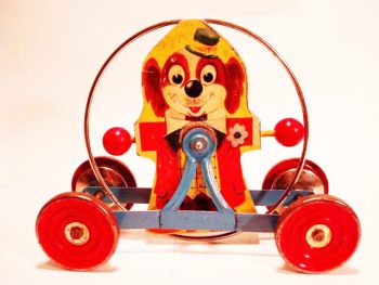 Gong Bell Clown Dog Pull Toy No. 860
