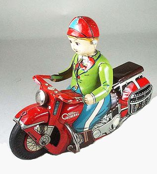 Masudaya (Modern Toys) Man Riding a General Motorcycle