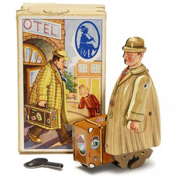 Fritz Voit Walking Man with Suitcase