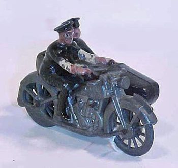 John Hill & Co. (Johillco) Police Motorcycle with Sidecar and Rider