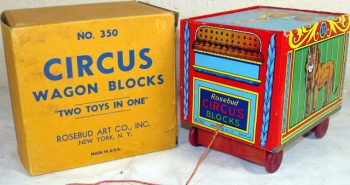 Rosebud Art Co. Circus Wagon Blocks No. 350