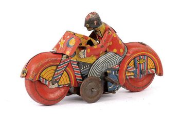 Mettoy Black Faced Clown Motorcycle Rider