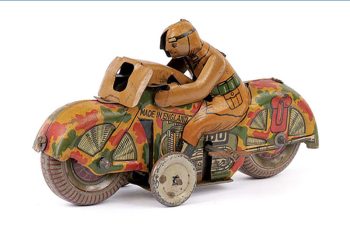 Mettoy Military Camouflage Motorcycle with Rider