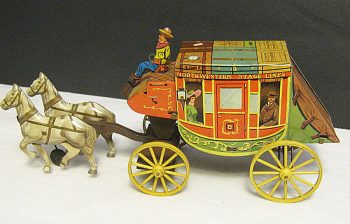 Northwestern Products Co. Stage Lines Stagecoach w Horses Toy