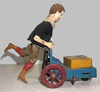 Fernand Martin Delivery Boy Pushing Cart