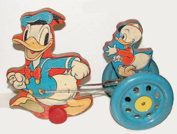 N.N. Hill Brass Co. Donald Duck Bell Ringer Pull Toy