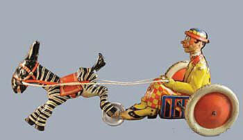 George Levy Gely Zebra Pulling Comic Character Man