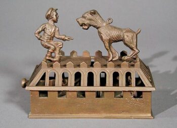 H. L. Judd Co. Boy and Bull Dog Mechanical Bank