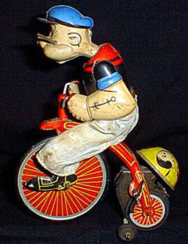 Line Mar Popeye Cyclist on High Wheeler