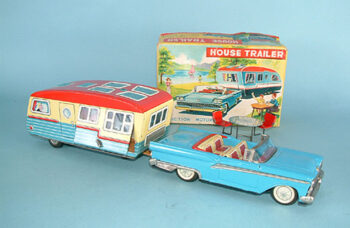 Mansei Toys (Haji) Ford Fairlane Convertible and House Trailer with a Table Set