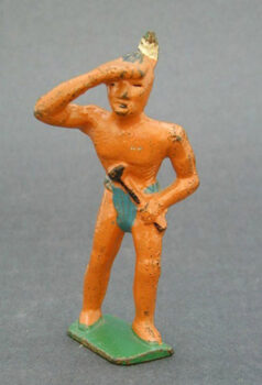 Grey Iron Indian Brave Shielding Eyes