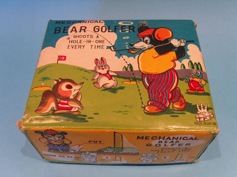 TPS Tokyo Plaything Shokai Bear Golfer Toy